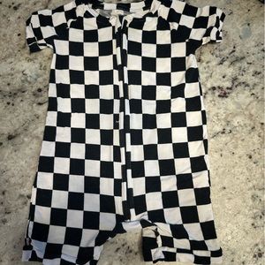 LITTLE SLEEPIES COOL CHECKS SHORTY ROMPER